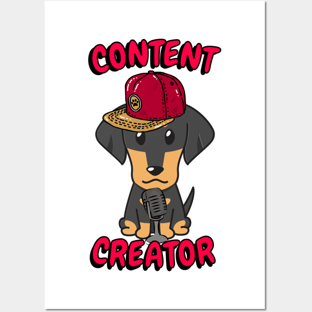 Cute dachshund dog is a content creator Wall Art by Pet Station